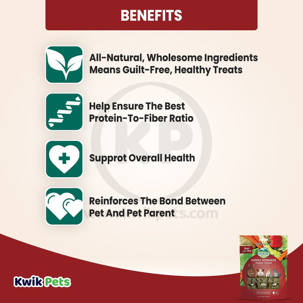 Oxbow Animal Health Simple Rewards Veggie Small Animal Treats 3-oz, Kwik Pets