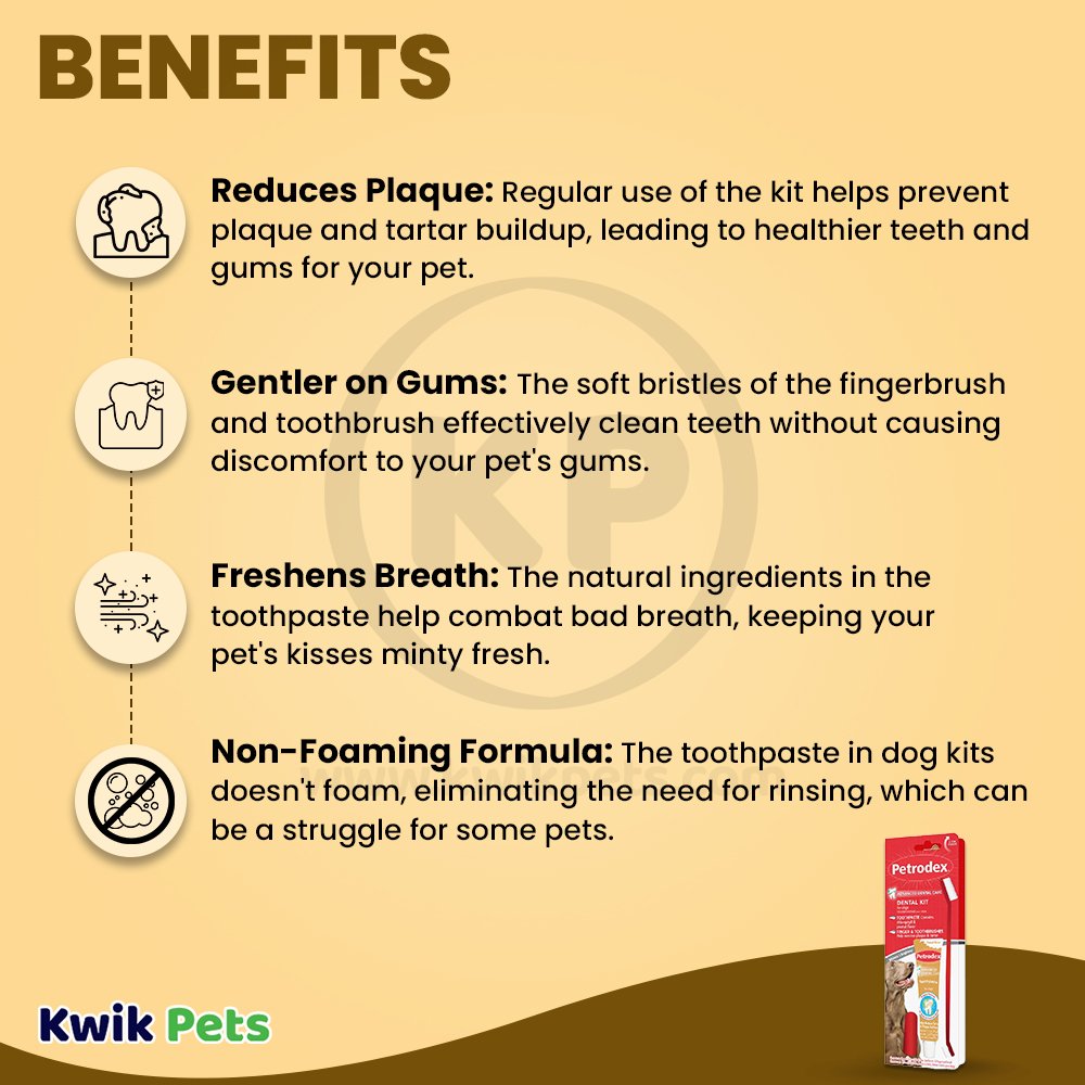 Benefits of Sentry Petrodex Natural Dental Care Kit for Dogs Peanut Butter Flavor 2.5-oz