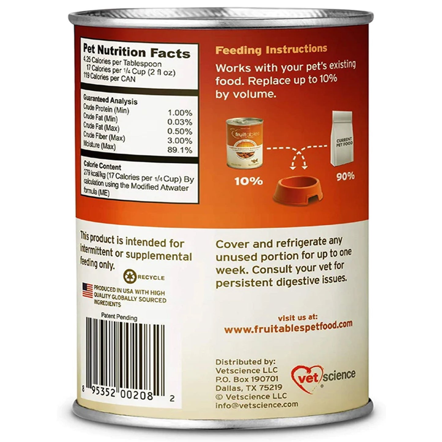 Fruitables Pumpkin Digestive Supplement 15-oz, Fruitables