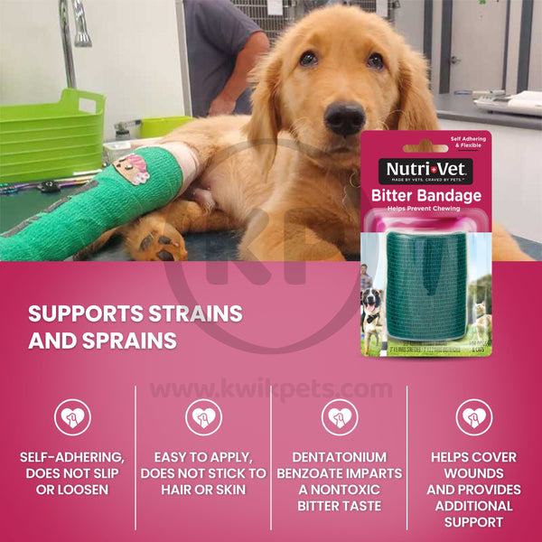 Nutri-Vet Bitter Bandage for Dogs & Cats 3 in, Kwik Pets