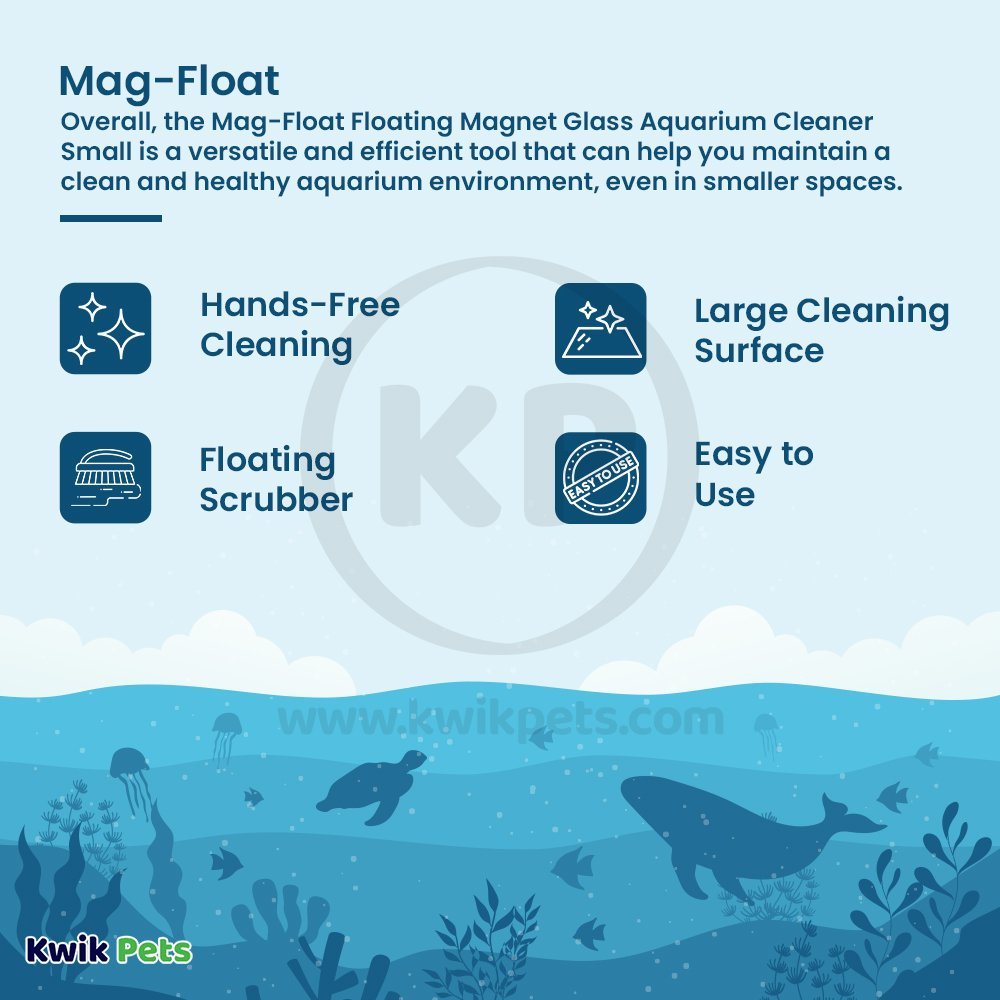 Mag-Float Floating Magnet Glass Aquarium Cleaner Small, Kwik Pets