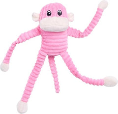 ZippyPaws Spencer the Crinkle Monkey Dog Toy Pink Small