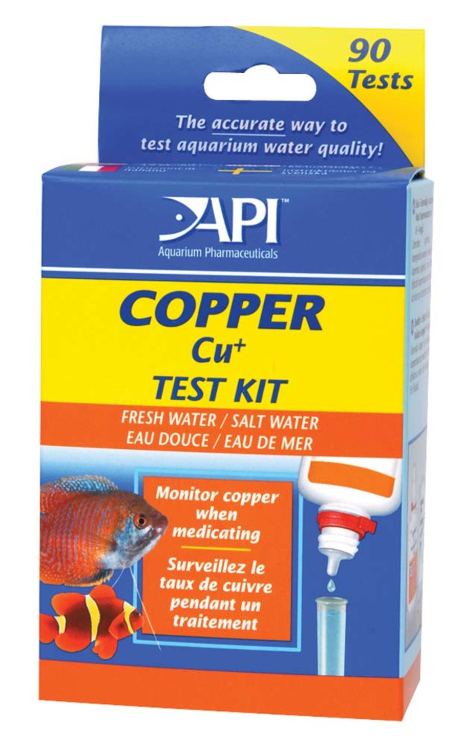 API Copper Cu Fresh & Salt Water Aquarium Test Kit 90 Count
