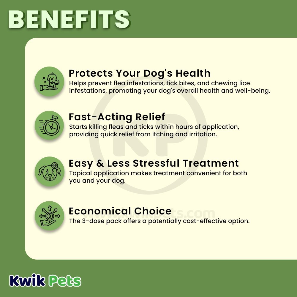 Benefits of Vetality Firstect Plus Flea & Tick for Dogs 3-Count 23-44 lb
