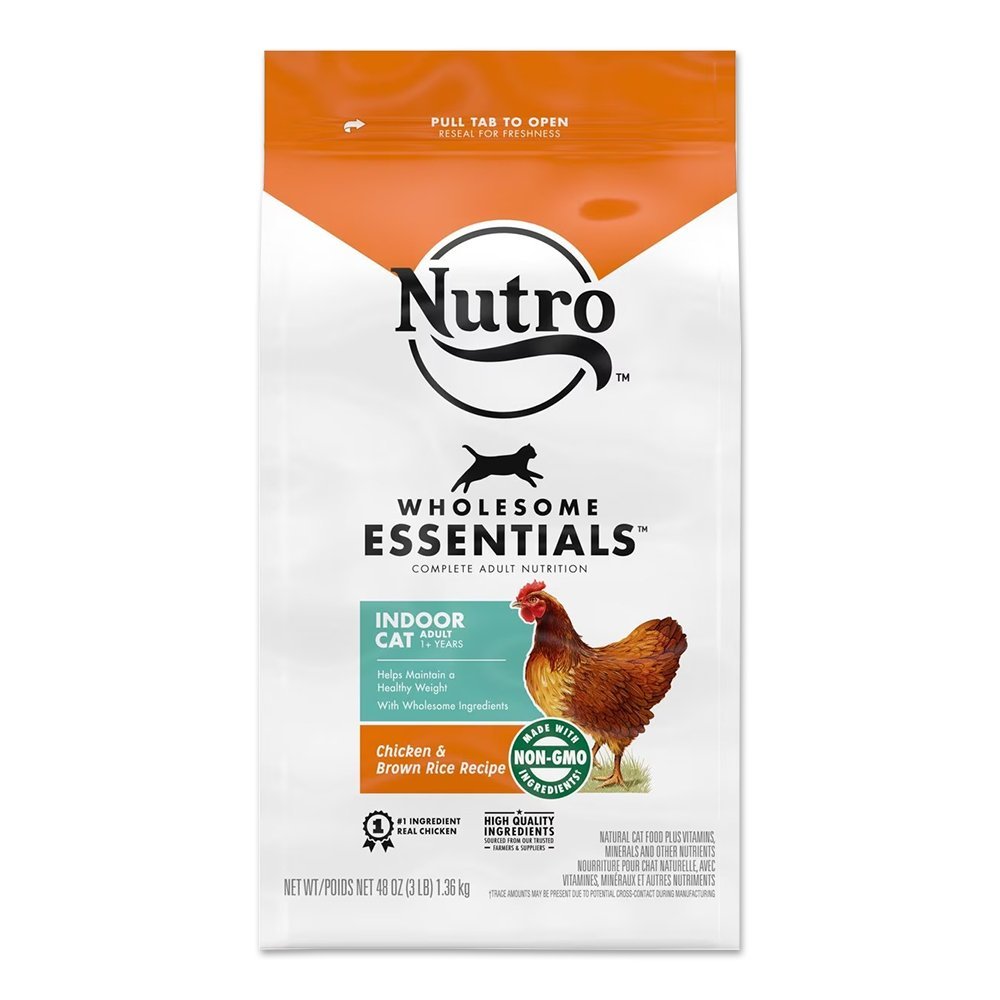 Nutro Chicken & Brown Rice Healthy Weight Indoor Adult Dry Cat Food 3-lb
