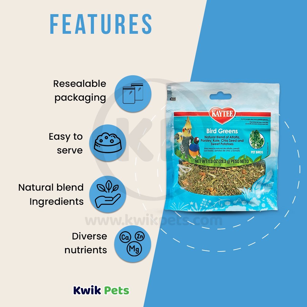 Kaytee Bird Greens Treat for All Pet Birds 1-oz, Kaytee
