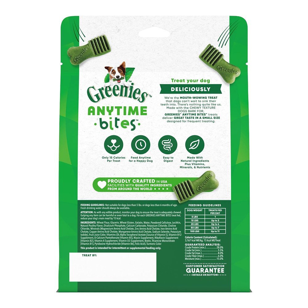 Greenies Anytime Bites Bite-Size Dog Dental Treats Original, 10.3-oz, Greenies