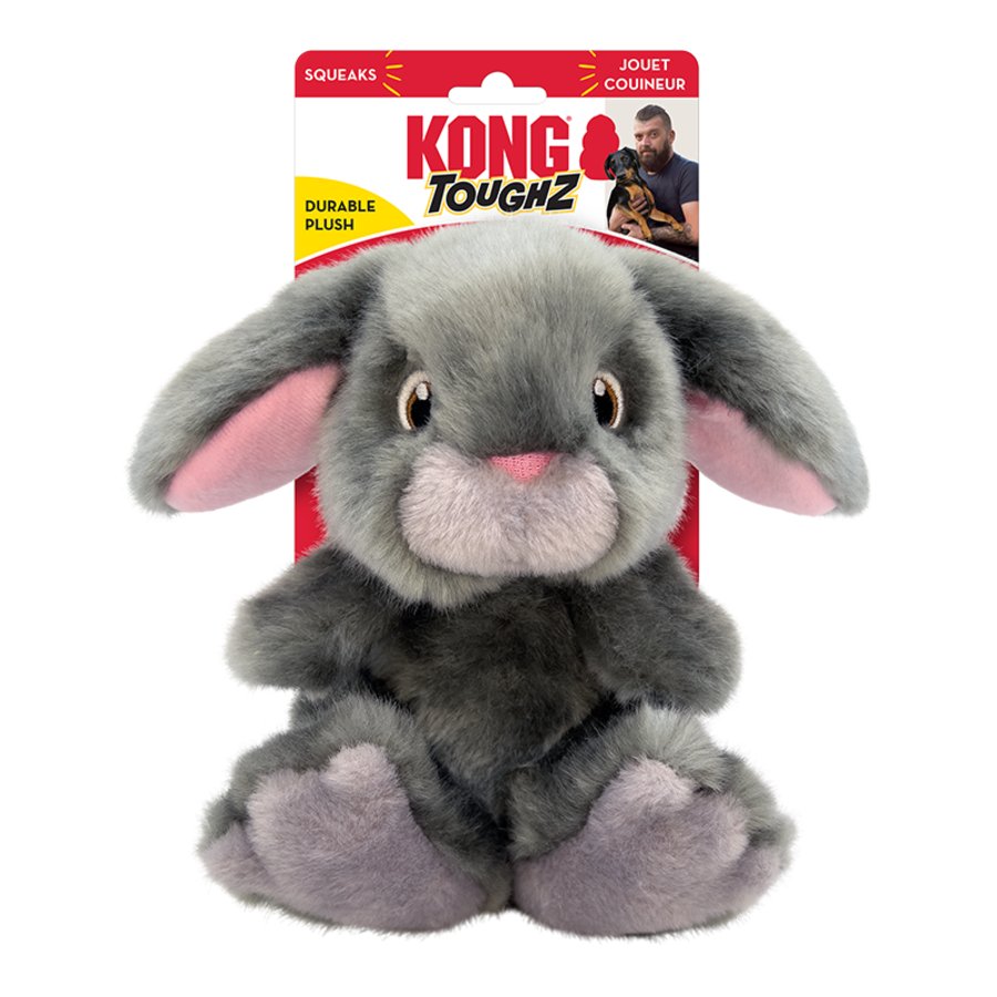 KONG Toughz Bunny Dog Toy Grey Medium