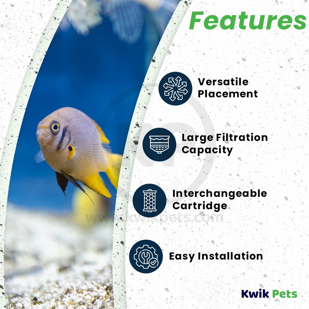 Sicce SHARK ADV 600 Internal Filter for Aquarium 158 GPH, Kwik Pets