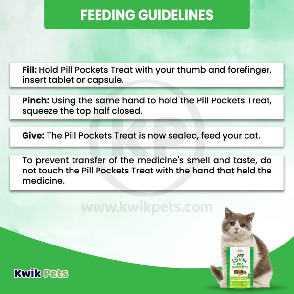 Feeding Guidelines - Greenies Feline Pill Pockets Cat Treats Catnip 1.6-oz 45 Count