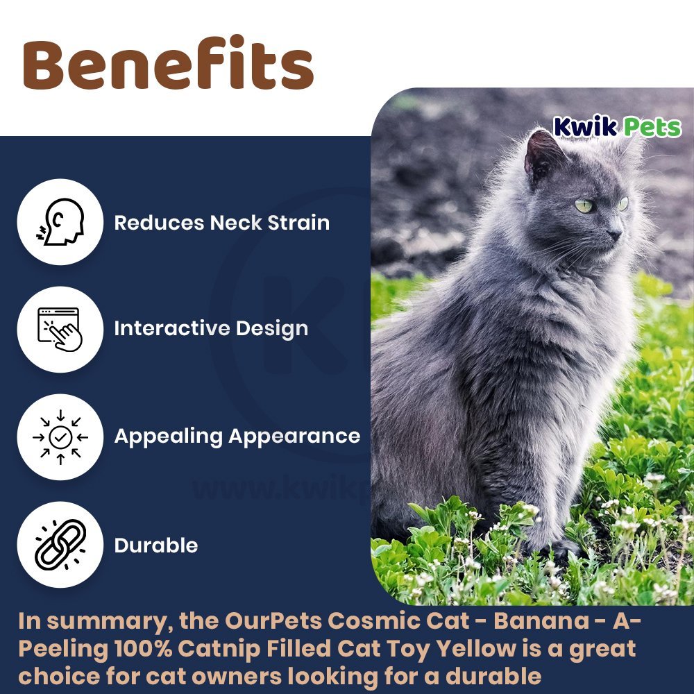 Benefits - OurPets Cosmic Cat - Banana - A-peeling 100% Catnip Filled Cat Toy Yellow