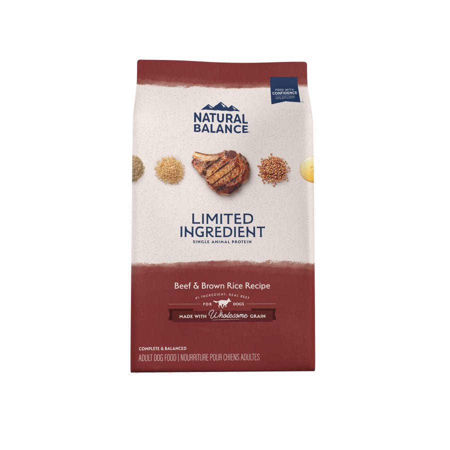Natural Balance Limited Ingredient Wholesome Grains Adult Dry Dog Food Beef & Brown Rice 4-lb