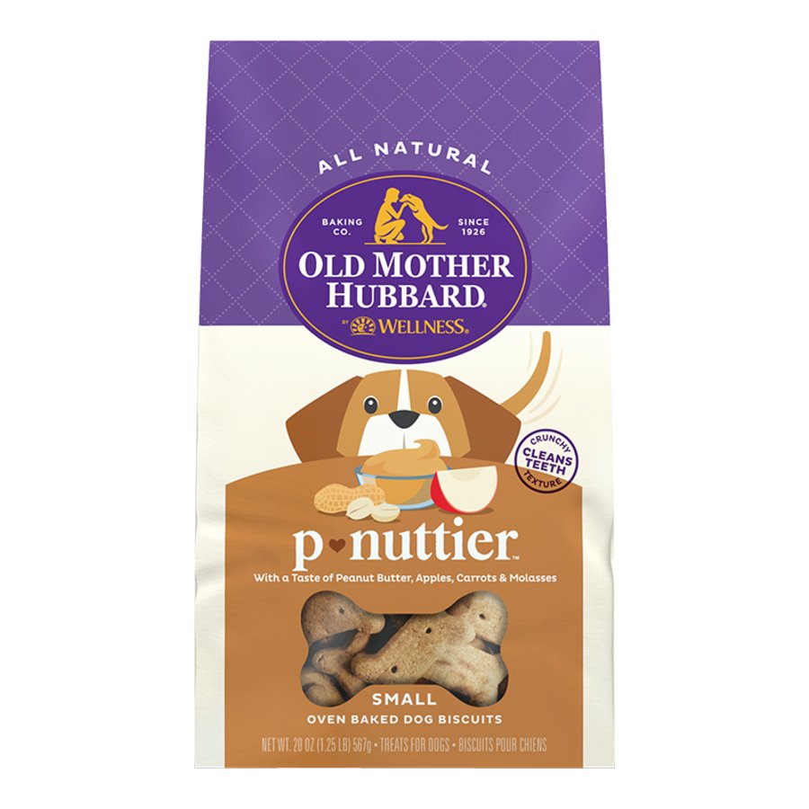 Old Mother Hubbard by Wellness Classic P-Nuttier Natural Small Oven-Baked Biscuits Dog Treats 20-oz, Kwik Pets