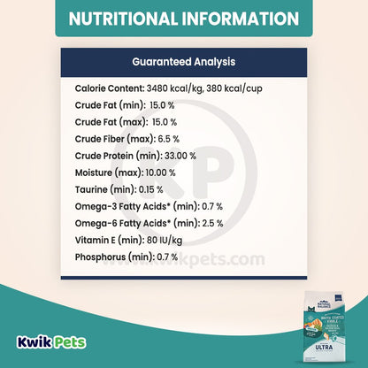 Guaranteed Analysis of Natural Balance Broth Coated Indoor Grain Free Dry Cat Food