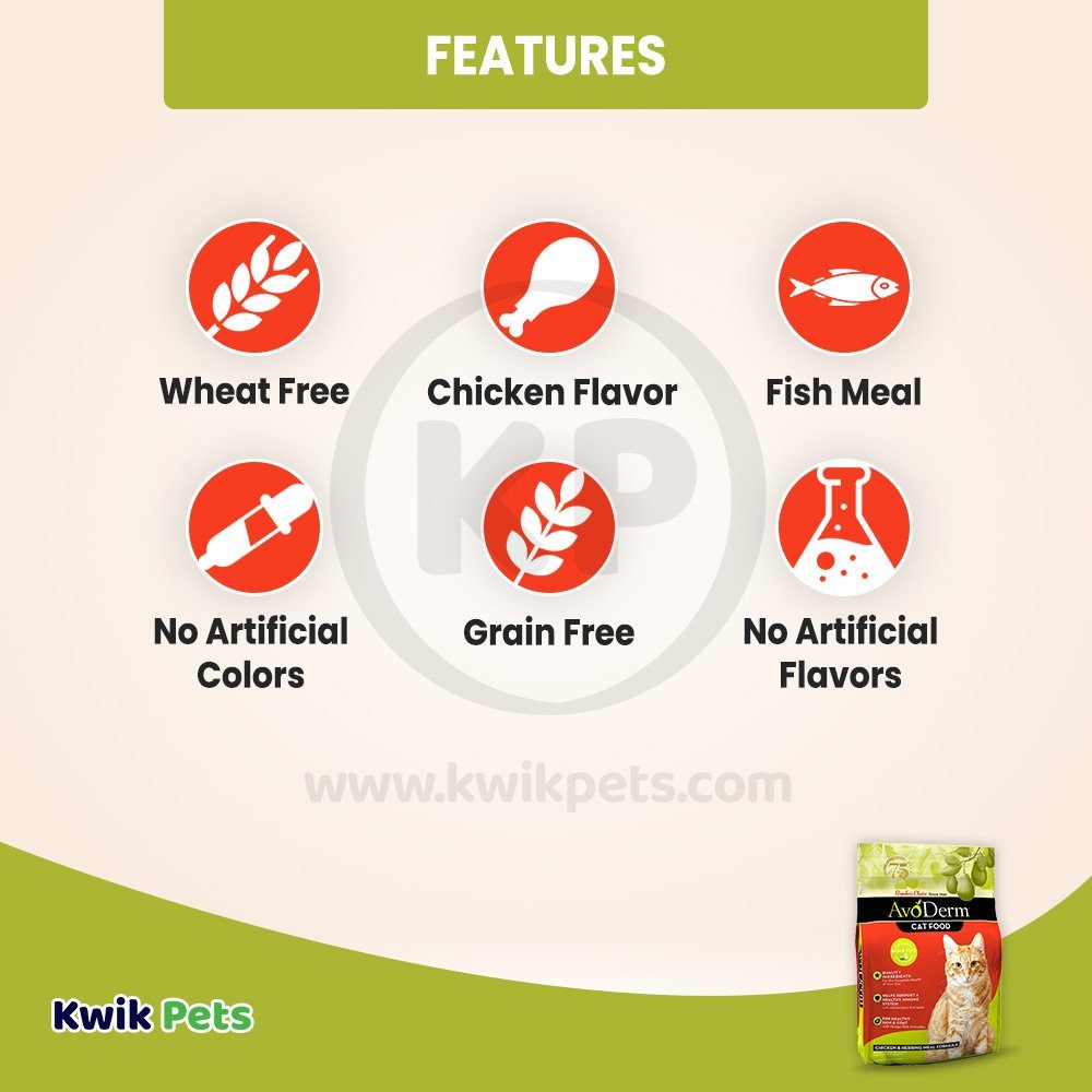 Features of AvoDerm Natural Chicken & Herring Meal - Adult Dry Cat Food