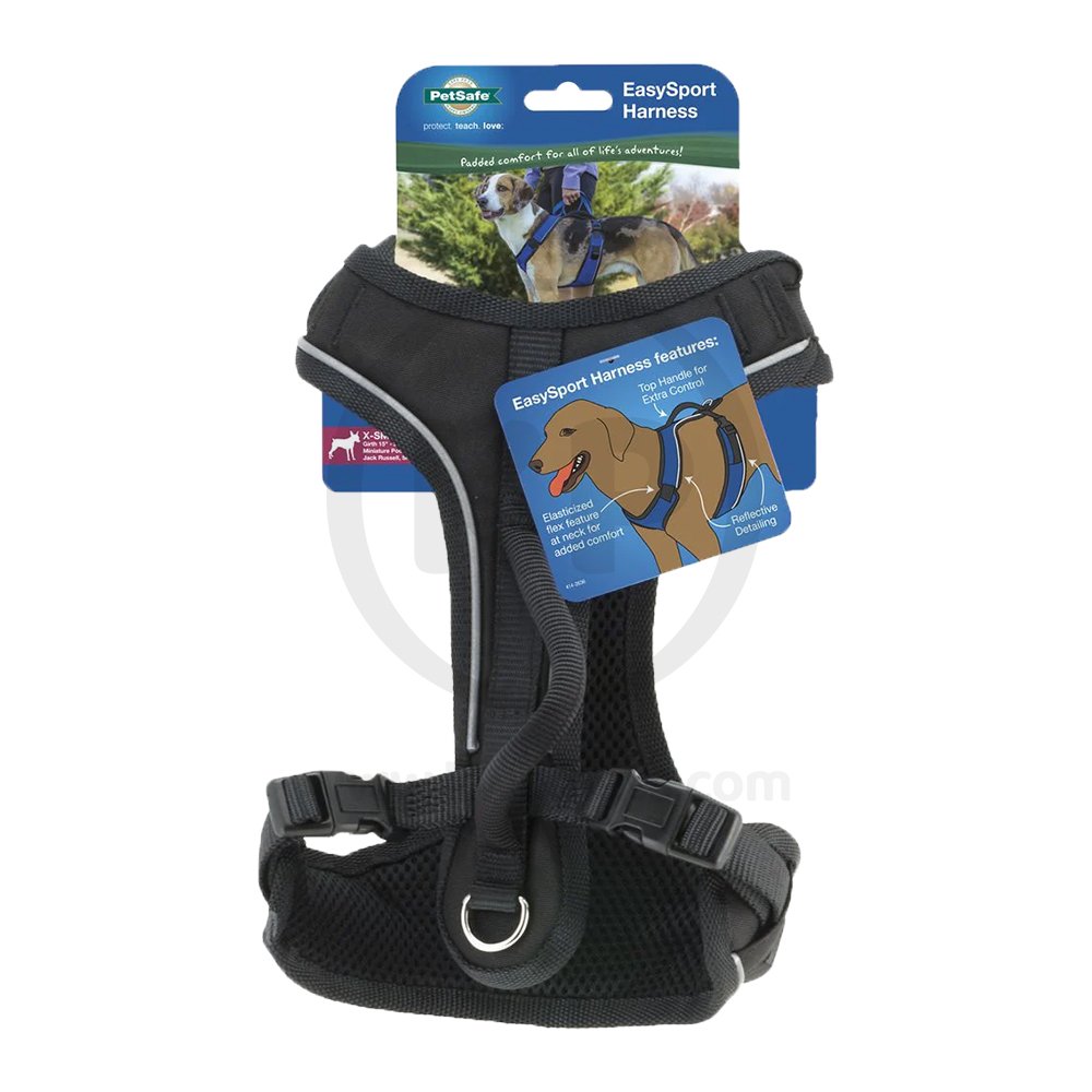 Front of EasySport Comfortable Dog Harness Black XS