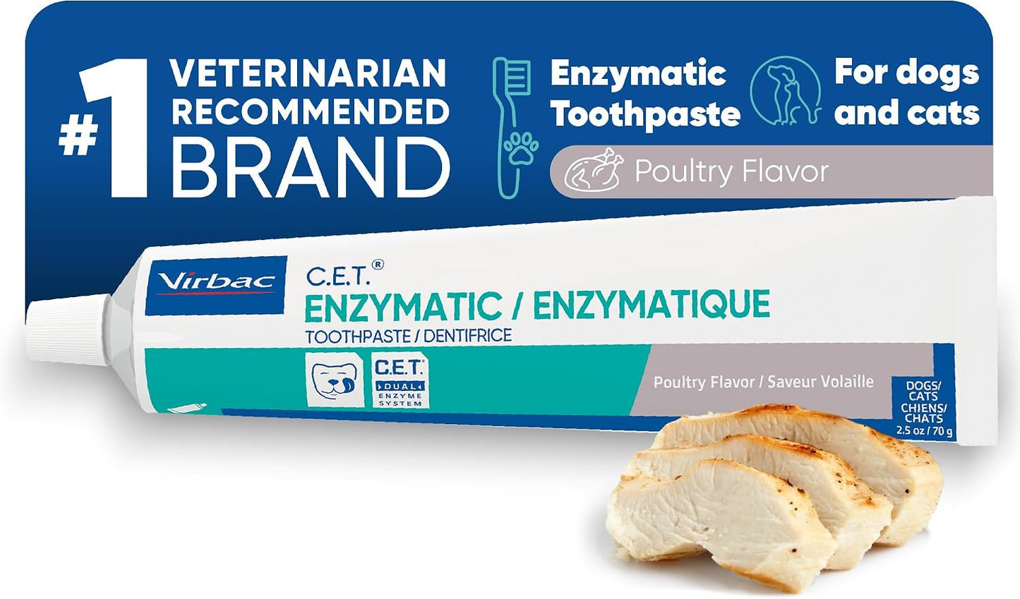 Virbac C.E.T. Enzymatic Dog & Cat Toothpaste Poultry Flavor 2.5-oz