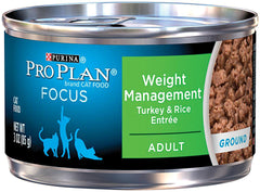 Pro Plan Weight Management Turkey & Rice Entrée Ground Adult Wet Cat Food 3-oz