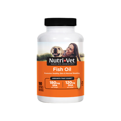 Nutri-vet Fish Oil Softgels Skin & Coat Supplement For Dogs, 100 Ct, Nutri-Vet