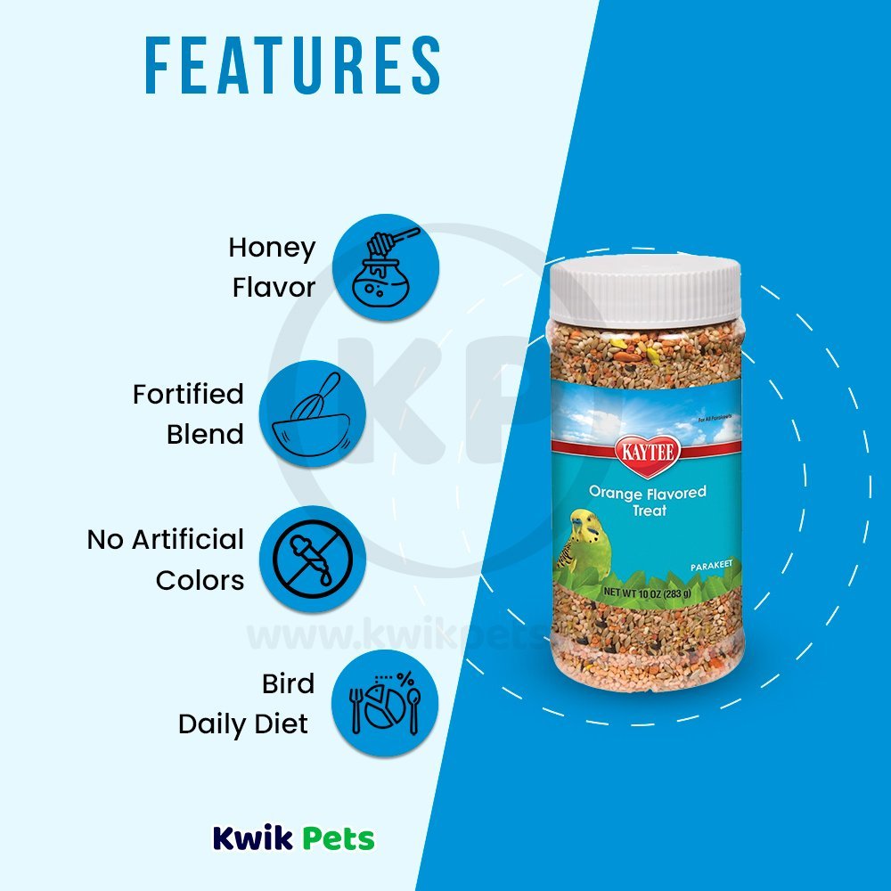 Kaytee Forti-Diet Pro Health Parakeet Oran Blos Honey Jar 10oz, Kaytee