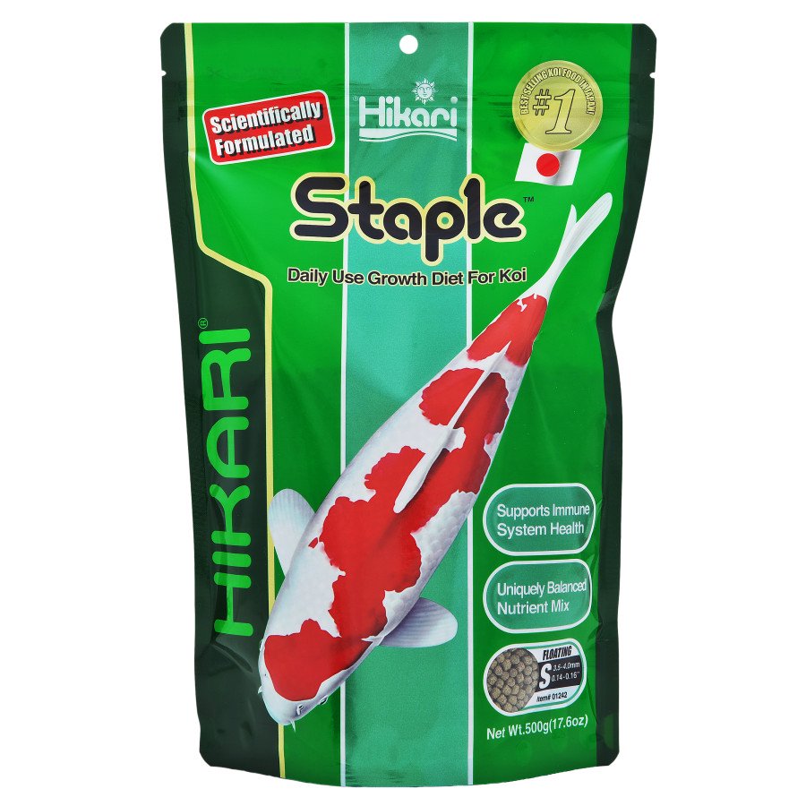 Hikari USA Staple Growth Formula Mini Pellet Fish Food for Koi and Pond 17.6-oz, Kwik Pets