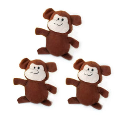ZippyPaws Miniz Monkeys Dog Toy Small/Medium 3 Count