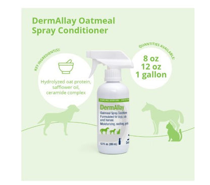 Dechra DermAllay Oatmeal Spray Conditioner for Dogs, Cats & Horses 12-oz