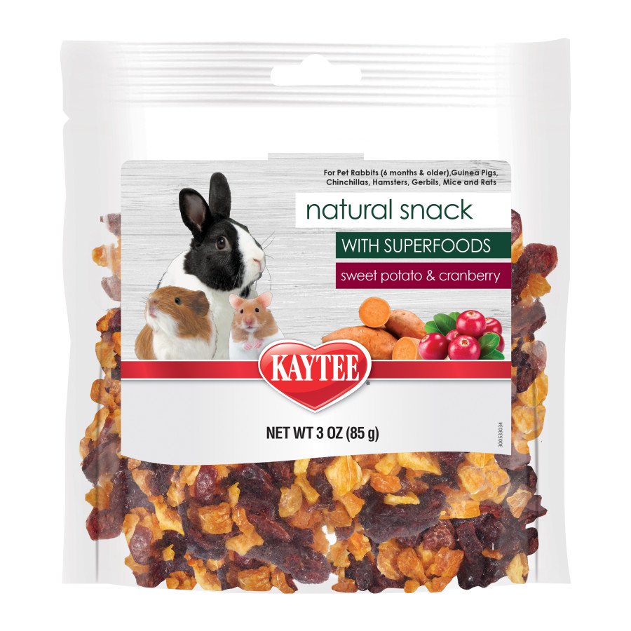 Kaytee Natural Snack with Superfoods Sweet Potato & Cranberry Small Animal Treats 3-oz, Kwik Pets
