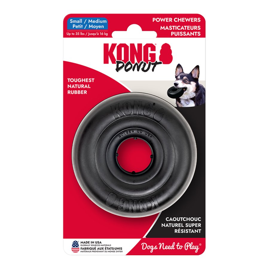 KONG Extreme Donut Dog Chew Toy Black Small/Medium