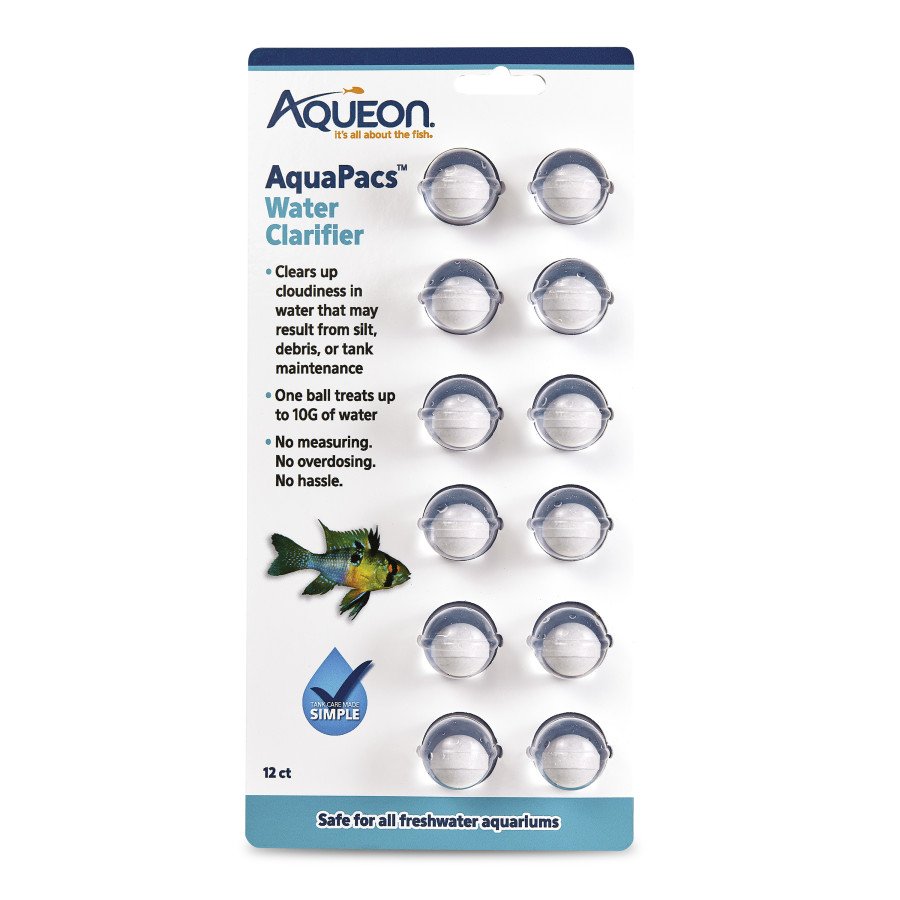 Aqueon AquaPacs Aquarium Water Clarifier 12 Count, Kwik Pets