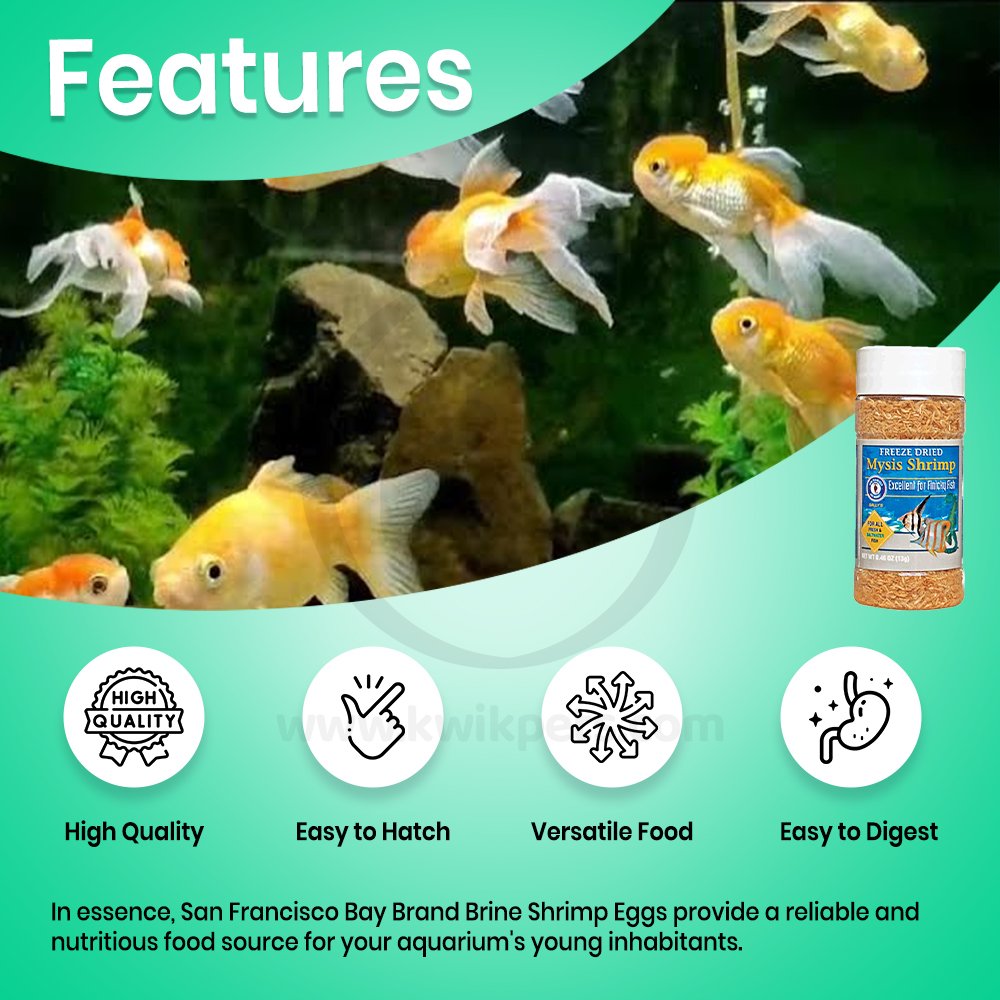 San Francisco Bay Brand Mysis Shrimp Freeze-Dried Fish Food 0.46-oz, Kwik Pets