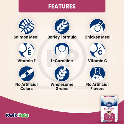 Natural Balance Pet Foods Fat Dogs Low Calorie Dry Dog Food Chicken & Salmon 15 lb, Natural Balance