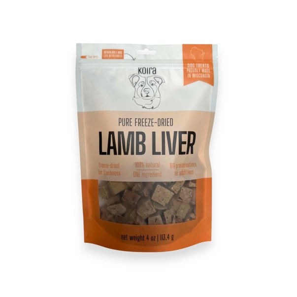 Koira Freeze-Dried Lamb Liver Dog Treats 4-oz, Kwik Pets