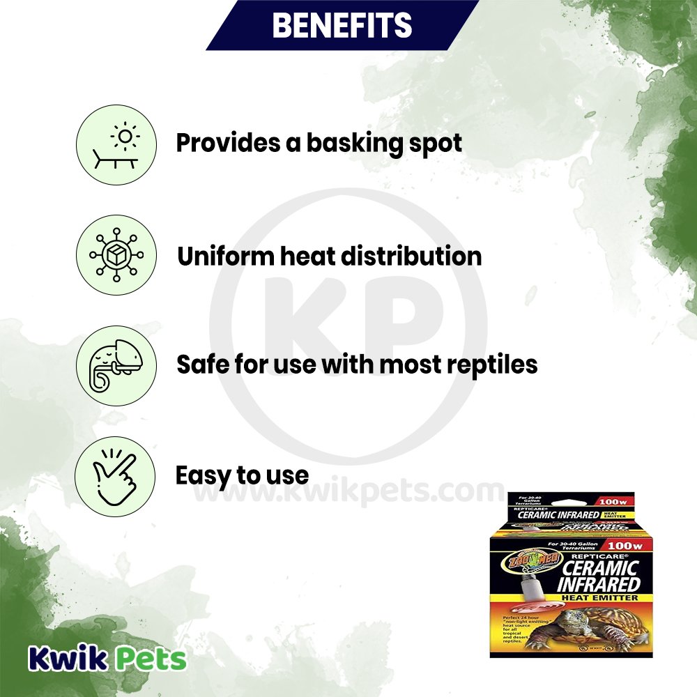 Zoo Med ReptiCare Ceramic Infrared Heat Emitter Benefits