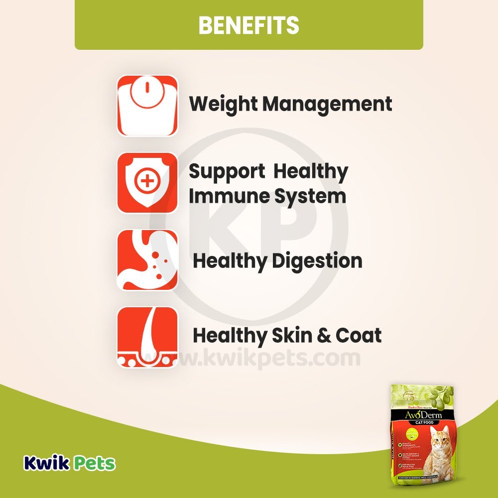 Benefits of AvoDerm Natural Chicken & Herring Meal - Adult Dry Cat Food