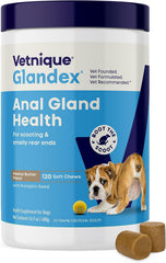 Vetnique Glandex Anal Gland Soft Chews for Dogs Peanut Butter with Pumpkin Seed 120 Count 16.9-oz