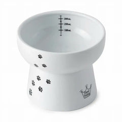 Necoichi Elevated Porcelain Ceramic Cat Water Bowl White Extra Tall