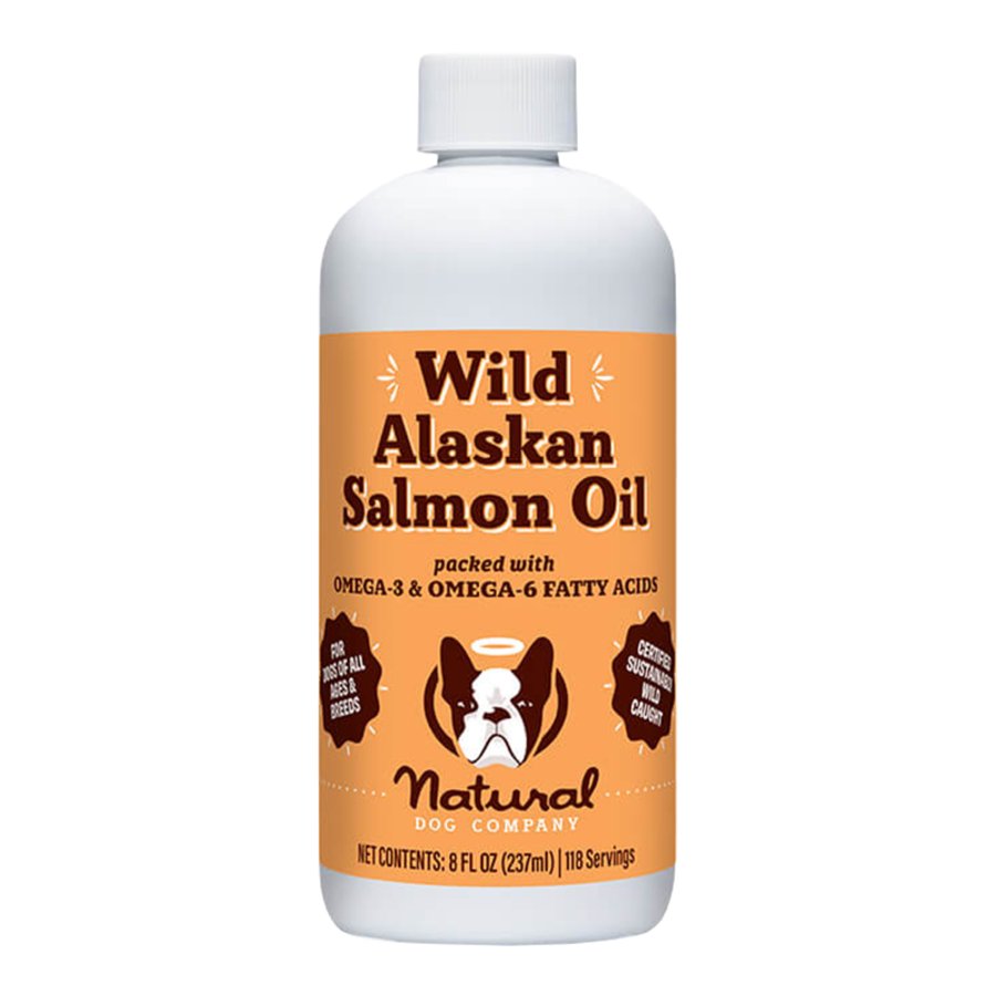 Natural Dog Company Wild Alaskan Salmon Oil Omega-3 Liquid Dog Supplement 8-oz