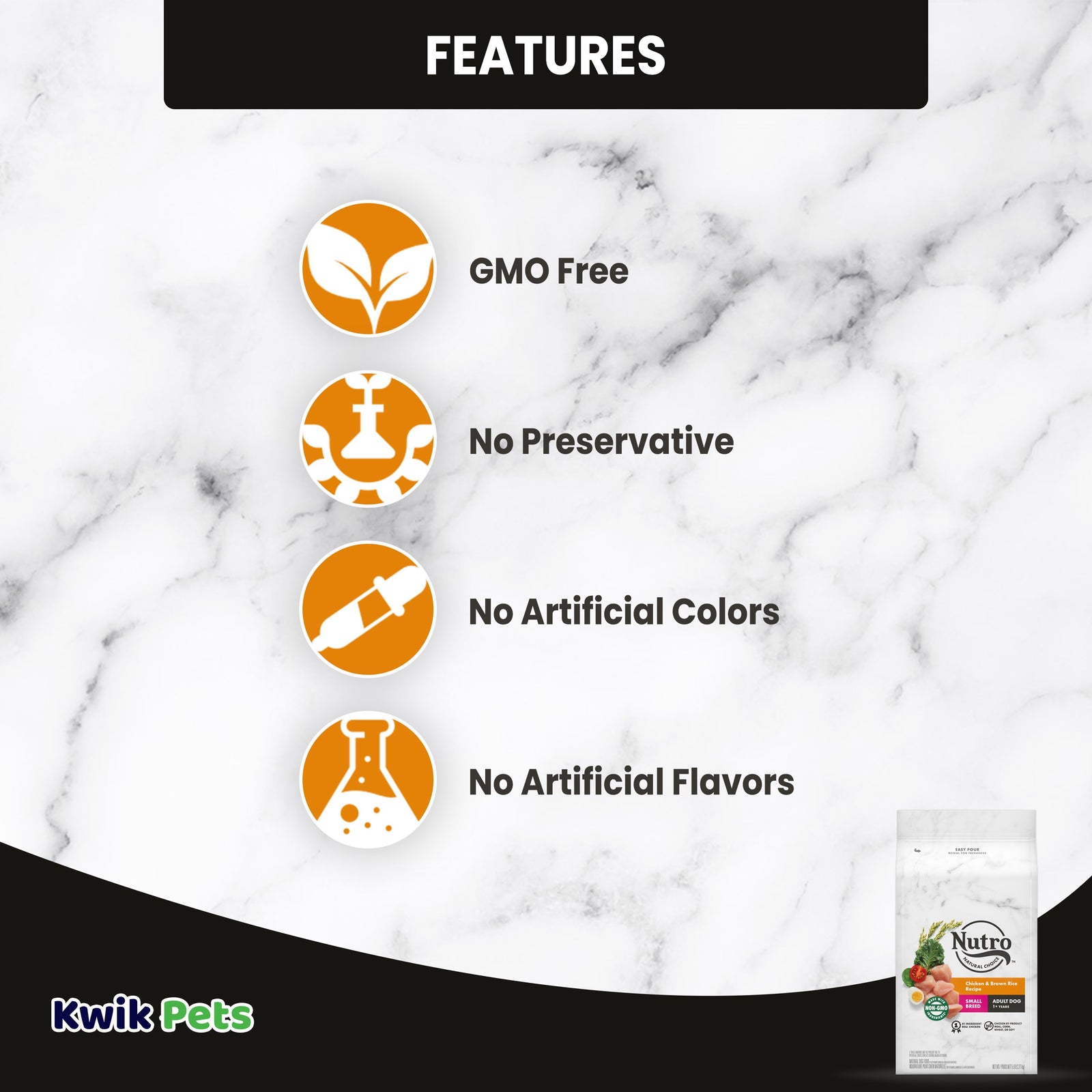 Features of Nutro Natural Choice Chicken & Brown Rice Small Breed Adult Dry Dog Food 5-lb