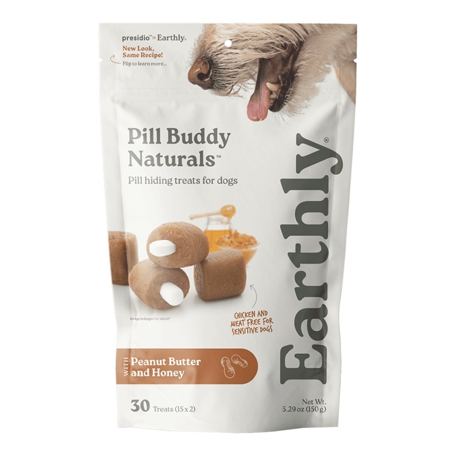 Earthly Pill Buddy Naturals Soft & Chewy Dog Treats Peanut Butter & Honey 30 Count 5.29-oz