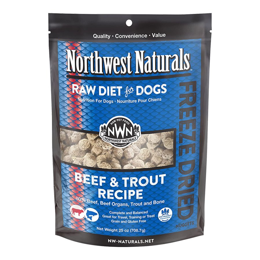 Northwest Naturals Freeze Dried Raw Diet Dog Food Beef & Trout Recipe 25-oz