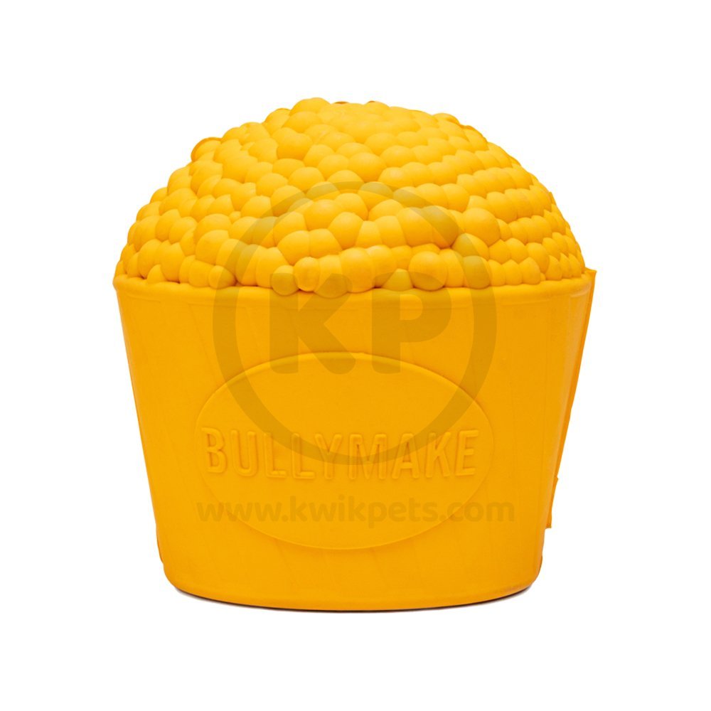 Product 1 of BullyMake Toss n' Treat Butter Flavored Popcorn Dog Chew Toy One Size