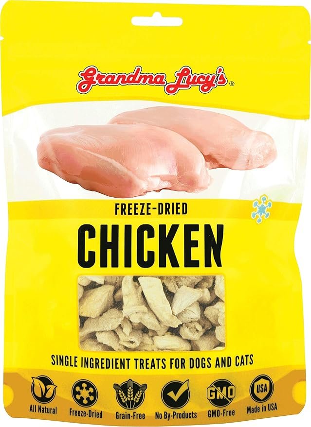 Grandma Lucy's Single Ingredient Freeze-Dried Dog & Cat Treats Chicken 3.5-oz, Kwik Pets