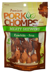 Scott Pet Premium Pork Chomps Meaty Skewers Dog Treats 6 Count 5-in