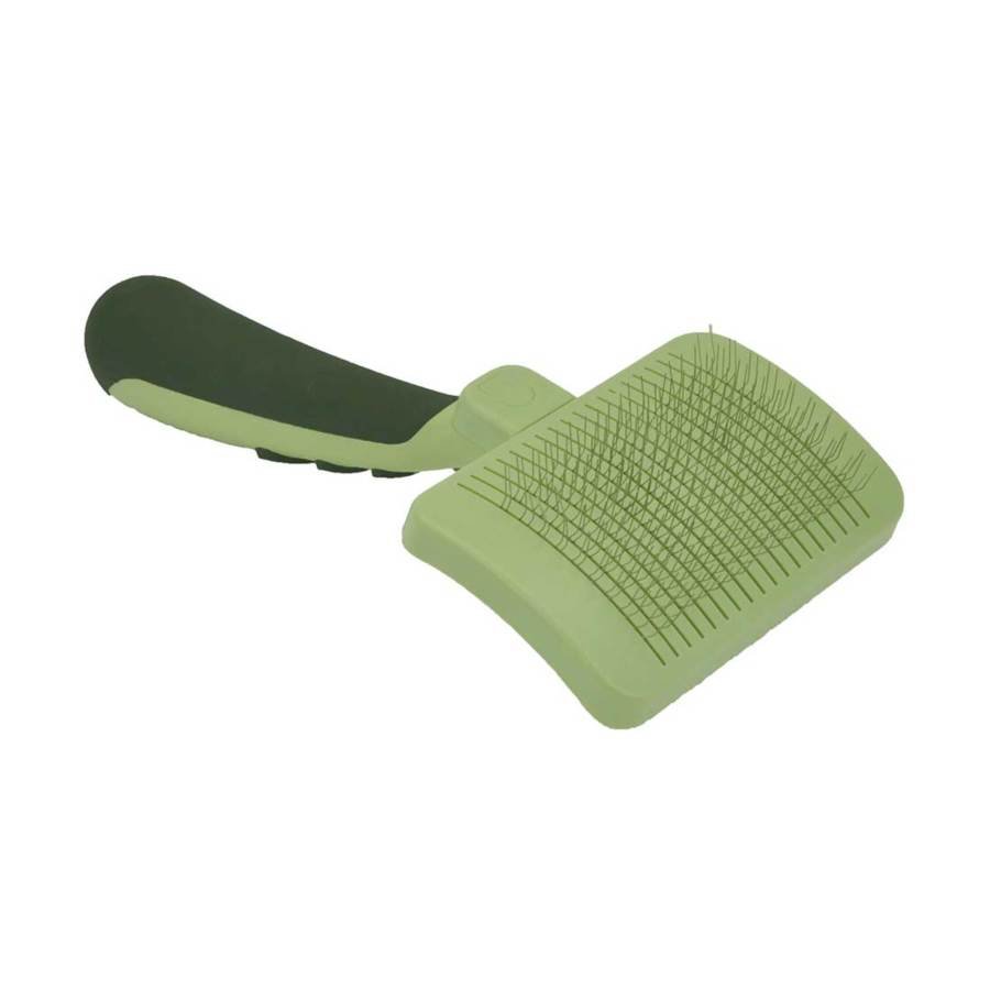 Coastal Safari Cat Self-Cleaning Slicker Brush Green One Size, Kwik Pets