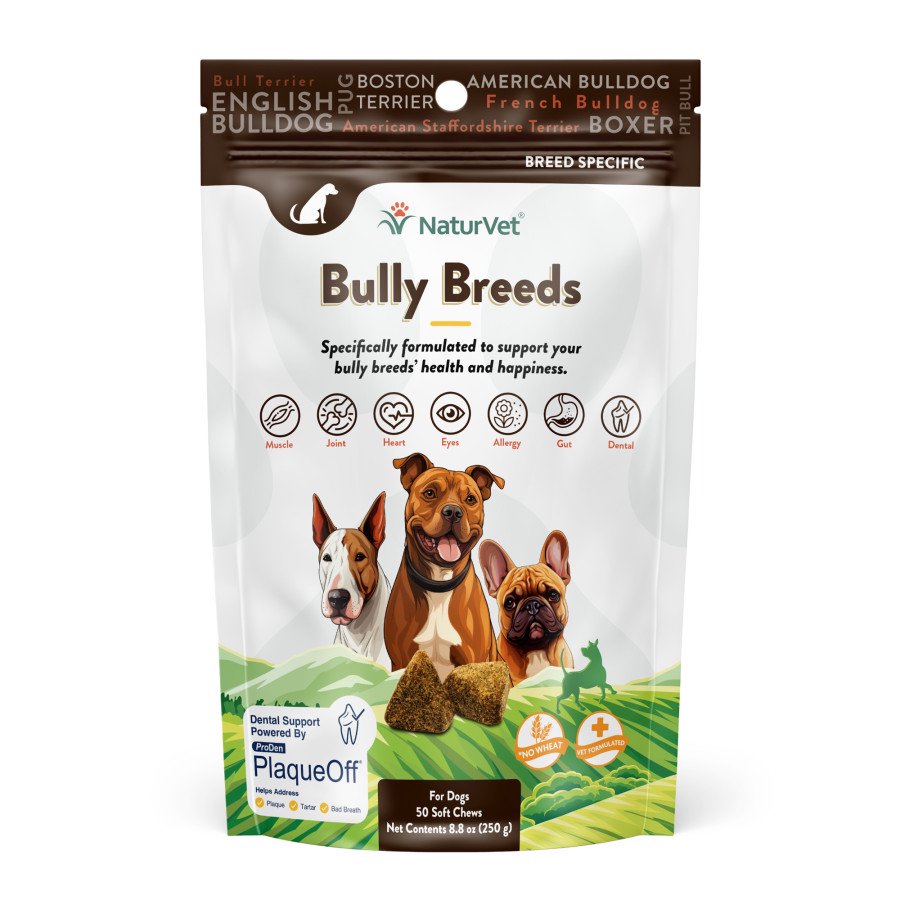 NaturVet Bully Breed Multivitamin Supplement Dogs Soft Chews 50 Count 8.8-oz