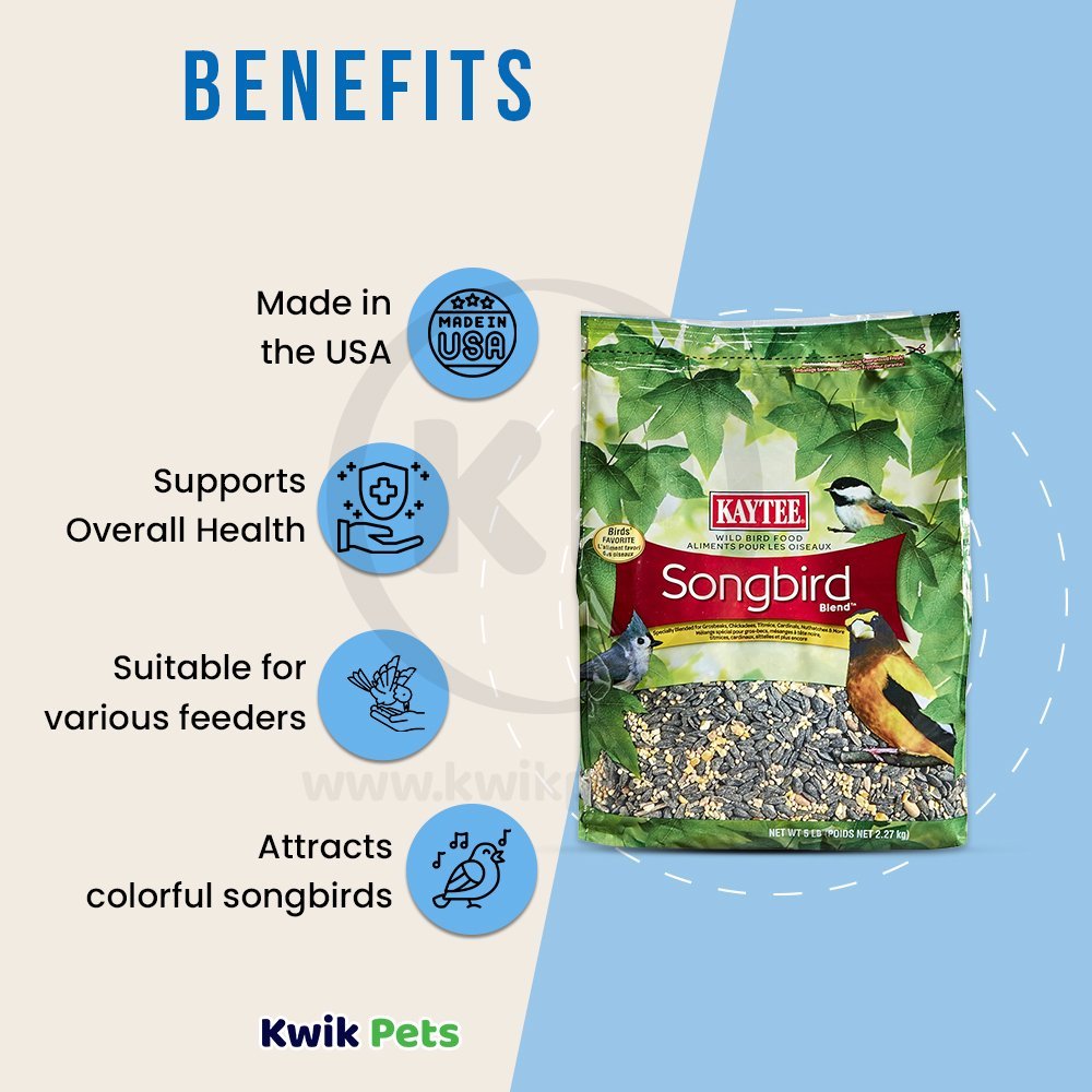 Kaytee Songbird Blend Food Bag 5 lb, Kaytee