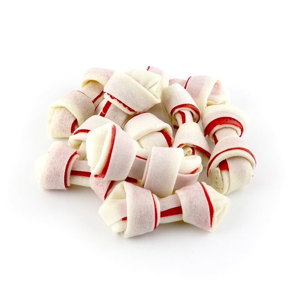 Real Image of Dingo Knotted Rawhide Mini Bones Dog Treat 7 Count 2.3-oz
