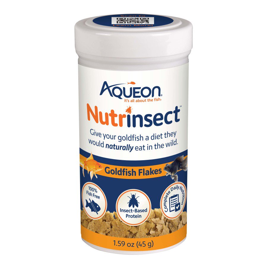 Aqueon Nutrinsect Goldfish Flakes Fish Food 1.59-oz