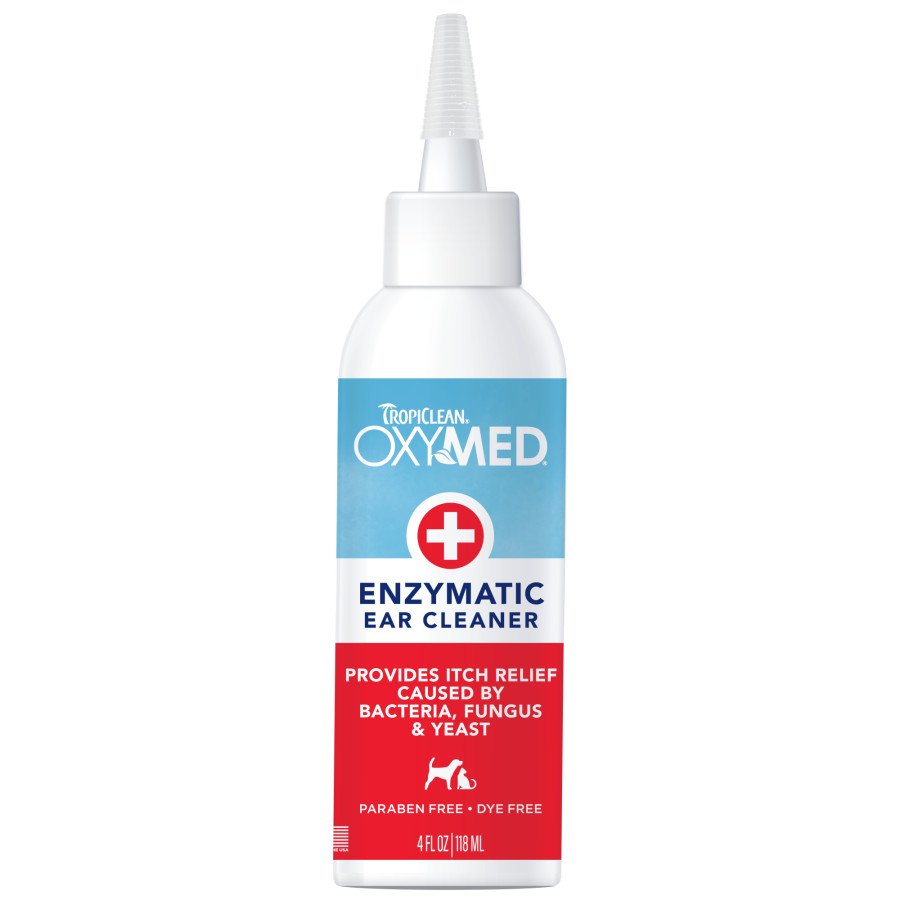 TropiClean OxyMed Enzymatic Ear Cleaner for Dogs & Cats 4-oz, Kwik Pets